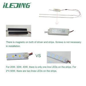 160lm/w Magnetic Material 2' X 4' Troffer Linear retrofit Kit for Magnetic Mount