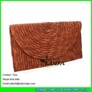 China LUDA wholessale straw purse handmade wheat straw clutch beach bags on sale
