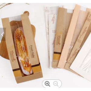 Buy cheap Reusable Kraft Paper Plastic Bread Bags With Window Biodegradable Odm from wholesalers