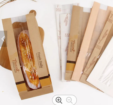 Buy cheap Reusable Kraft Paper Plastic Bread Bags With Window Biodegradable Odm from wholesalers
