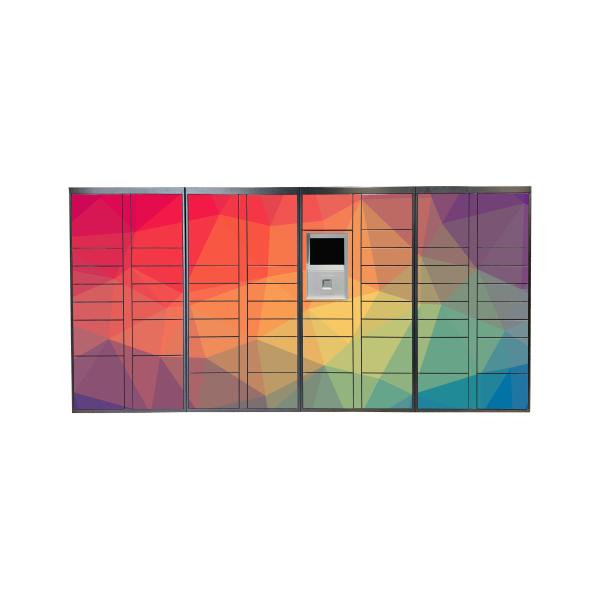 Quality Steel made parcel locker with bar code scanner big touch screen for public place remote platform CCTV camera option for sale