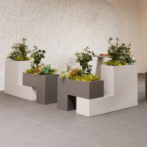 Buy cheap European style square stackable planter white metal flower pot from wholesalers