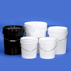 5 Gallon Plastic White Paint Bucket With Lids Handle Transparent 20 Liter Pail Barrel