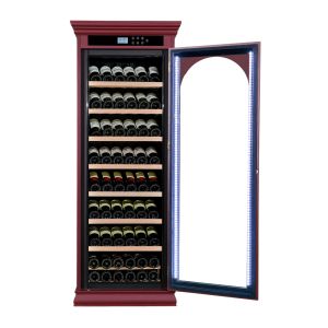 Free Standing Elegant Design Smart Digital Control Wood Wine Cooler with Classic