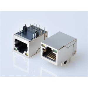 RJ45 Modular Jack Connector,Transformer, with LED,Side Entry, 10/100 Mbps