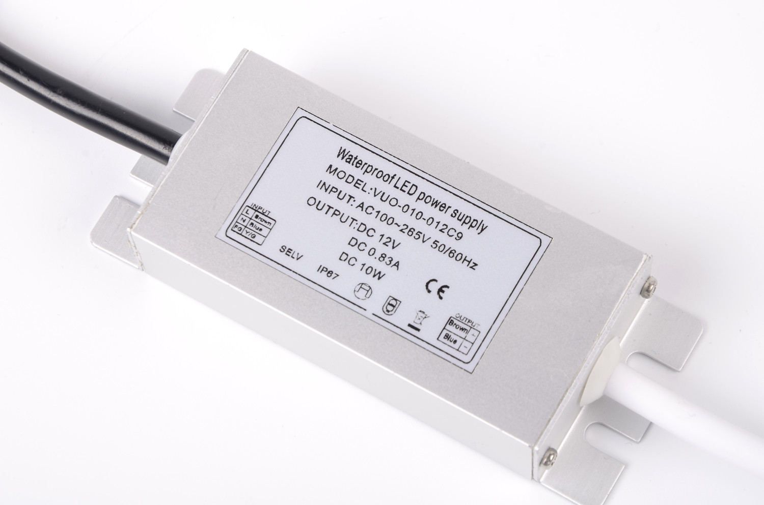 Buy cheap 0.83A 105g Ultra Thin LED Driver , Waterproof IP67 Slim LED Power Supply product