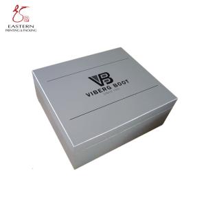 Buy cheap Recycled Glossy Lamination Silver Cardboard Gift Boxes With Black Inside from wholesalers