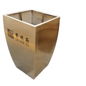 Square shape outdoor modern metal flower pots and planters