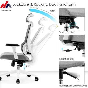 Buy cheap Gray Mesh and Fabric Office Chair with Aluminum Base The Ultimate Ergonomic Seating Solution from wholesalers