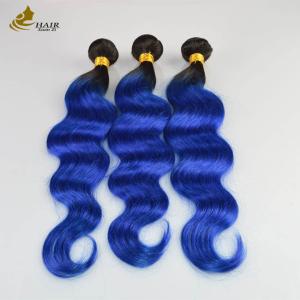 Buy cheap 1B Blue Ombre Human Hair Extensions Body Wave Virgin Wavy from wholesalers
