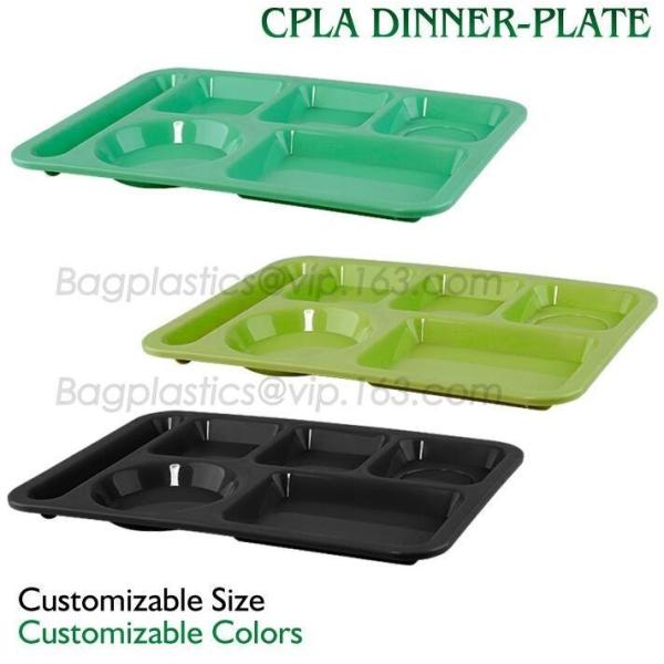 5 Compartment Lunch Box Disposable Plastic Food Container, biodegradable Fast