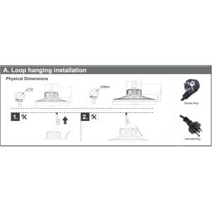 Buy cheap DUALRAYS HB5 IP65 IK08 UFO LED High Bay European Australia Plug with Customzied Cable Length Optional from wholesalers