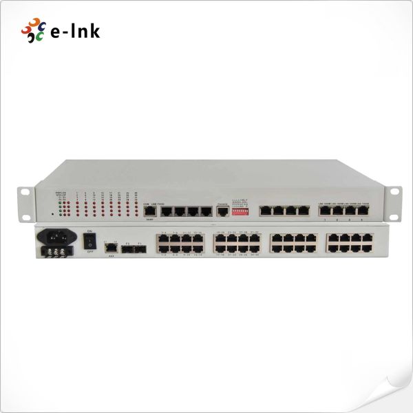 Quality 32E1 4GE PDH Fiber Optic Multiplexer with 1+1 Protection G703 E1 Gigabit Ethernet VLAN SNMP for sale