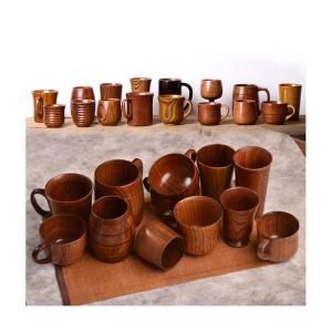 Buy cheap Japanese Solid Wooden Tea Cup Set Jujube Handcrafted With Handle from wholesalers