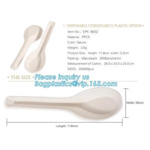 Buy cheap 6 inch Tea/Soup/ice cream/tasting spoons Eco-friendly tableware corn starch spoons Disposable yogurt spoons bagease pack from wholesalers