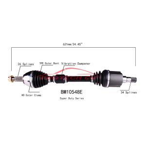 Buy cheap BM10548E CV Axle Assembly Heavy Duty Clamp TPEE Boot  Cold Forging Grinding Process Technology EXTREME Weather Unit from wholesalers