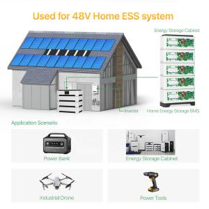 16S 48V Smart BMS For Solar System Storage 100A 200A LiFePO4 Battery Management