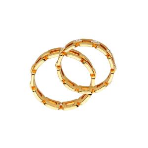 Buy cheap 18k Gold Diamond Unique Chain OEM ODM Personalized Couple Rings from wholesalers