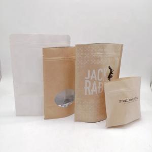 Buy cheap Kraft Biodegradable Stand Up Pouches Paper Bag With Clear Window from wholesalers