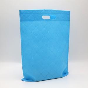 Buy cheap 80g blue embossing reusable die Cut Ultrasonic Nonwoven promotion bag product