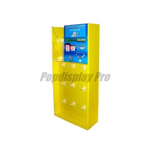 Recycled Cardboard Display Stand Hooks Yellow For Walgreen Healthy Wristband