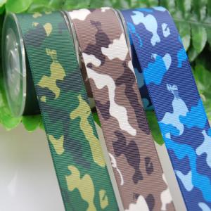 Buy cheap Grosgrain Polyster Ribbon , Sublimation 25cm Gift Packing Camouflage Ribbon from wholesalers