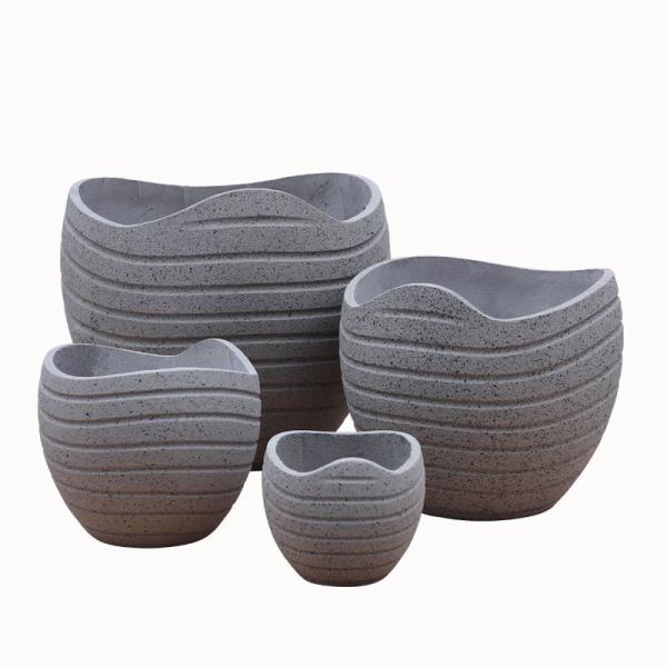 Quality 2024 New design of high quality large classic flowerpot European fiber cement ceramic villa hotel flowerpot for sale