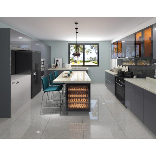 Buy cheap Kitchen Cupboards Countertop High Gloss Lacquer Built In Pantry Cabinet from wholesalers