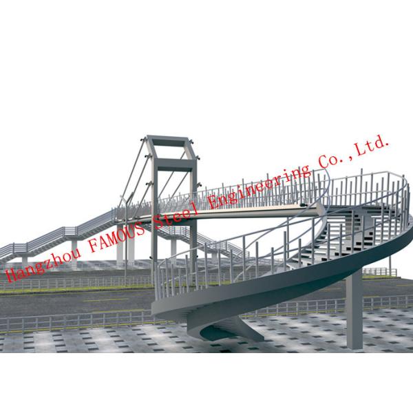 Buy cheap Customizable Prefabricated Pedestrian Bridges With Smooth Surface And Wood Railing from wholesalers
