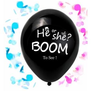 Buy cheap 2x Giant Black Latex Gender Reveal Confetti Balloon product