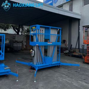 Buy cheap Aluminum Alloy Vertical Hydraulic Material Lift 480kg 2.0kw Motor Height Adjustable blue color safety features product