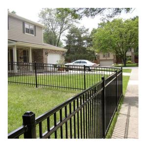 Buy cheap Solid Metal Horizontal Tubular Iron Fence Designs for Garden Black Powder Coated from wholesalers
