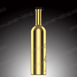 Round Vodka Electroplated Glass Crystal Bottle 500ml With Stopper