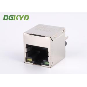180 degree single Port 1000 Mb Female RJ45 Modular Jack with gigabit transformer