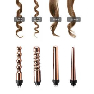 LCD 5 In 1 Curling Iron Wand Set Adjustable Temperature Wave Curling Iron 100V -