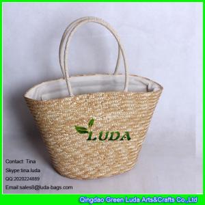 Buy cheap LUDA natural zipper top handmade wheat ladeis straw handbag from wholesalers