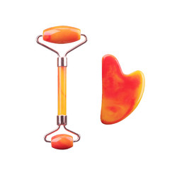 Buy cheap Anti Aging Face Jade Roller Set Rose Quartz Massage Roller from wholesalers