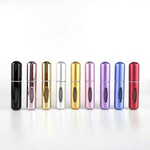 Buy cheap Unisex Round Shape Fancy Mini Bottom Fill Refillable Aluminum Perfume Oil Bottles Set Pump Perfume Atomizer product