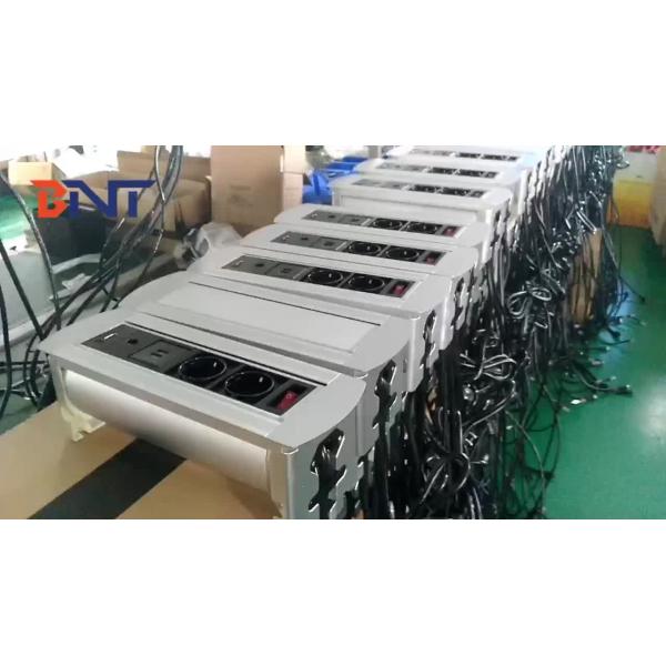 Buy cheap Thick aluminum panel touch press conference table flip up power outlet from wholesalers