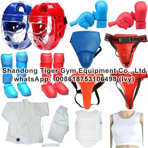 Quality Karate protectors helmet / gloves/ chest protector / Karate Uniform / Groin Protector / Karate Shin and Instep Guard for sale