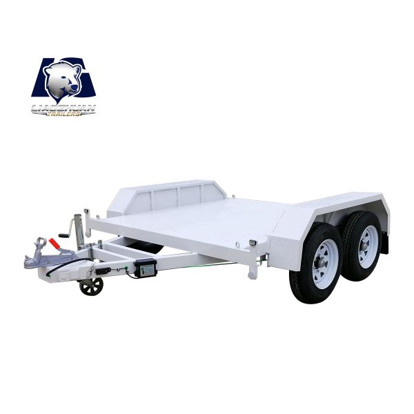 Buy cheap White Tandem Axle Flatbed Trailer 680kg Tandem Flatbed Trailers from wholesalers