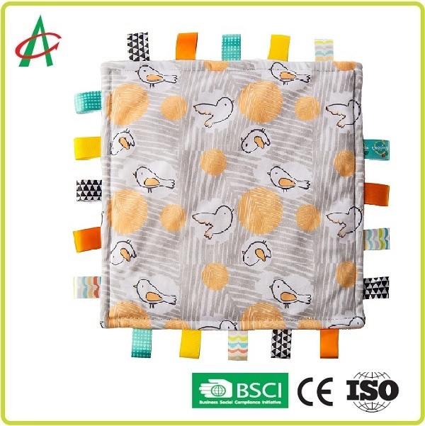 Buy cheap 3.2 Pounds Newborn Comforter Toy 12x12 Inches Printing Tag Blanket from wholesalers