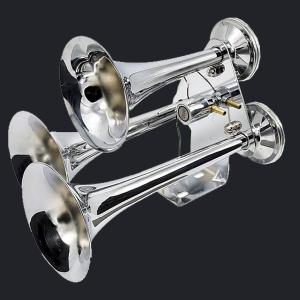 Buy cheap 12/24V loud sound big train air horn  Three Trumpet Chrome Air Horn  (HS-1023TC) from wholesalers