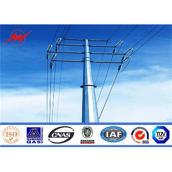 Quality 69kv Q235 Q345 Transmission Metal Utility Poles With Cross Arms for sale