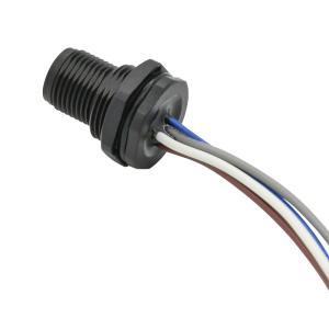 Buy cheap Screw Panel Mounting Metal Plastic M12 4 5 Contacts Waterproof Sensor M12 Receptacles Connectors from wholesalers