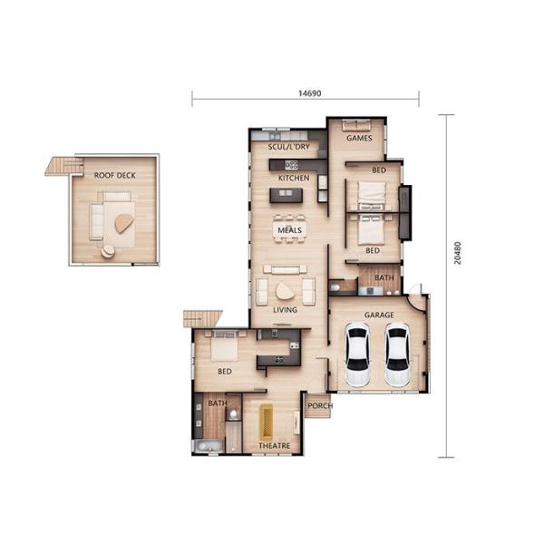 USA Standard Prefab Hosue Single Family Home Luxury 2 Story Light Steel Home Steel Kits