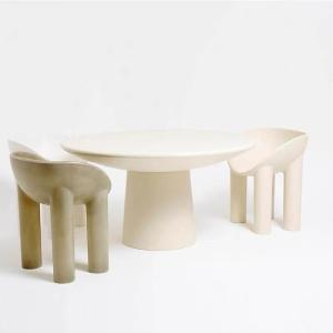 Buy cheap Art Elephant Legs Hotel Coffee Table Fiberglass Simple Round Dining Table Chairs Set from wholesalers