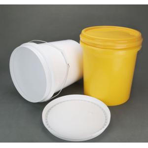 Buy cheap Customizable Plastic Food Bucket With Handle White Round Shape from wholesalers