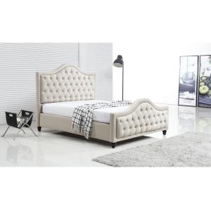 Buy cheap Upholstered Silver Crushed Velvet Double Bed With Diamonds Plush Design product