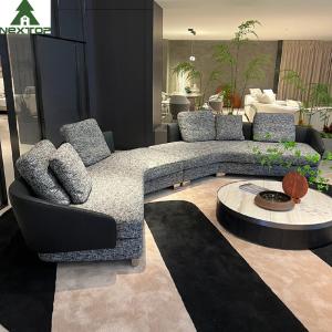 Luxury Hotel Lobby Reception Modular Sofa Set High End Villa Fabric Grey Linen
